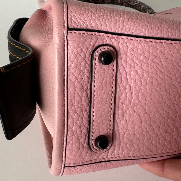 Coach 1941 Rogue 25 Bag Pink Colorblock Snakeskin Exotic Detail Handle - Picture 8 of 14